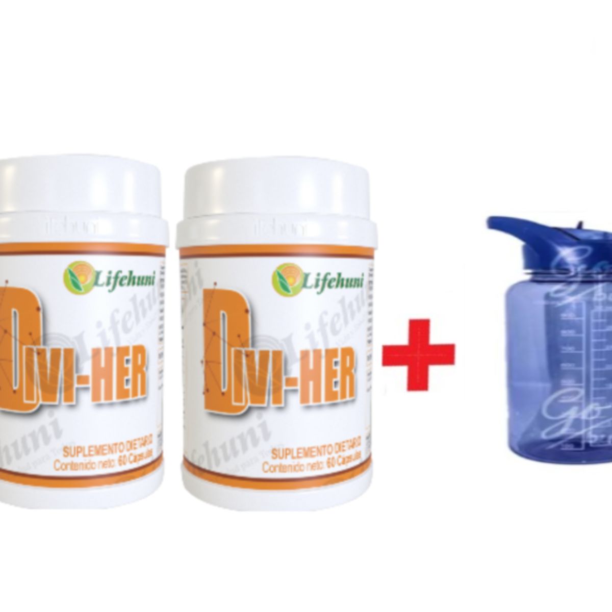 LIFEHUNI - Promoción Divi-Her Suplementos Dietarios x2 Botilito Motivacional 1L