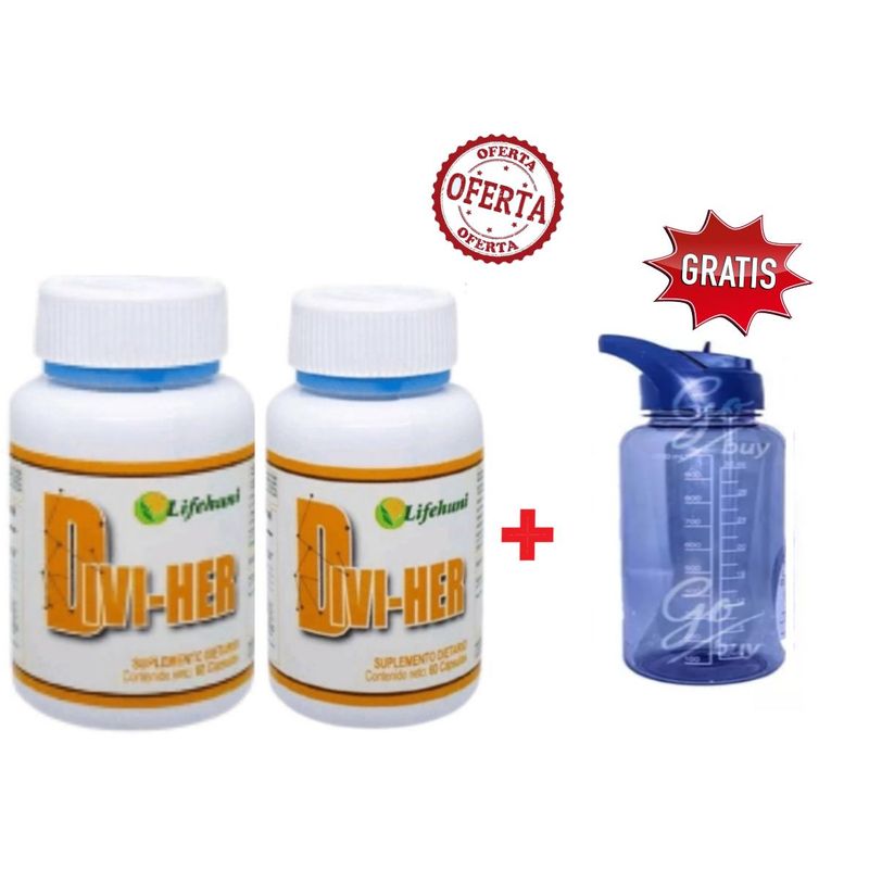 LIFEHUNI - Promoción Divi-Her Suplementos Dietarios x2 Botilito Motivacional 1L