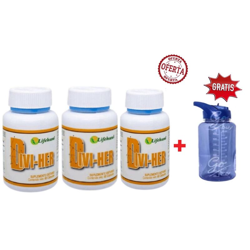 LIFEHUNI - Promoción Divi-Her Suplementos Dietarios x3 Botilito Motivacional 1L