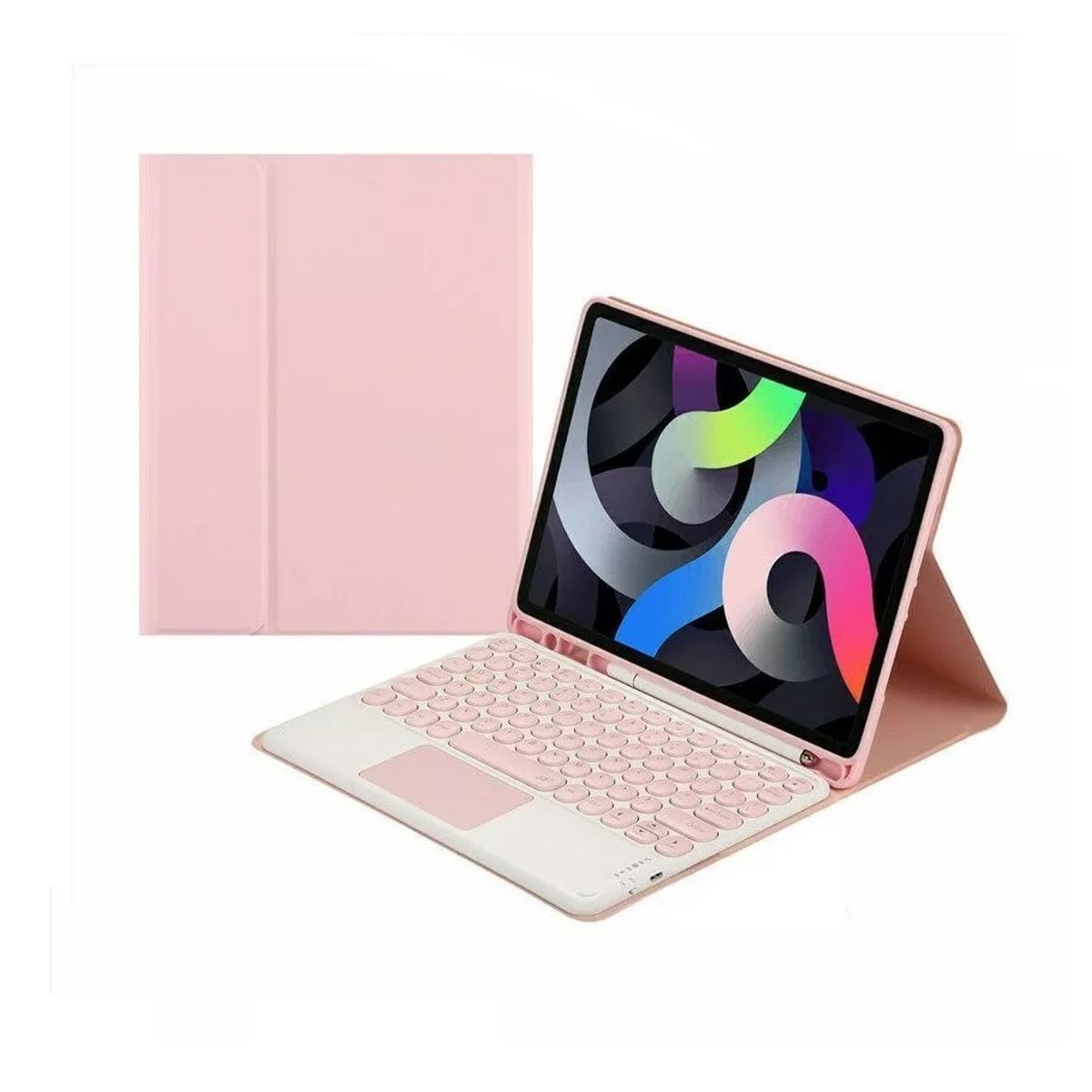 GENERICO - Forro estuche teclado samsung tab a8 10.5 x200 x205 2022 oro rosa