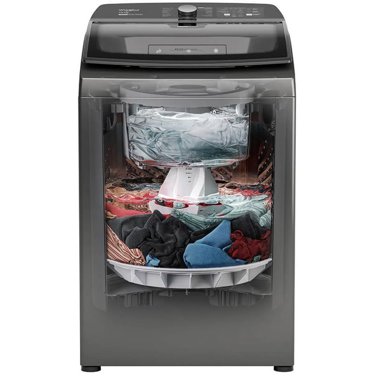 WHIRLPOOL - Lavadora whirlpool carga superior 18 kg xpert dual wash gris