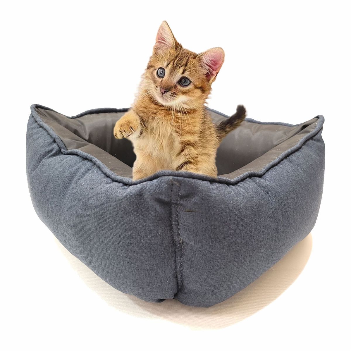 ESTILO RELAX - Cama Gato Premium Microfibra + Antifluido - Azul Navy 35 x 35 x 19.