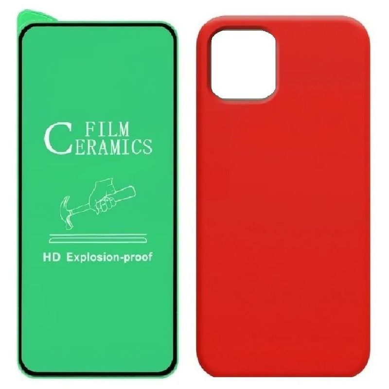 GENERICO - Estuche silicone case + cerámico brillante para ¡Phone 14 pro max 6.7