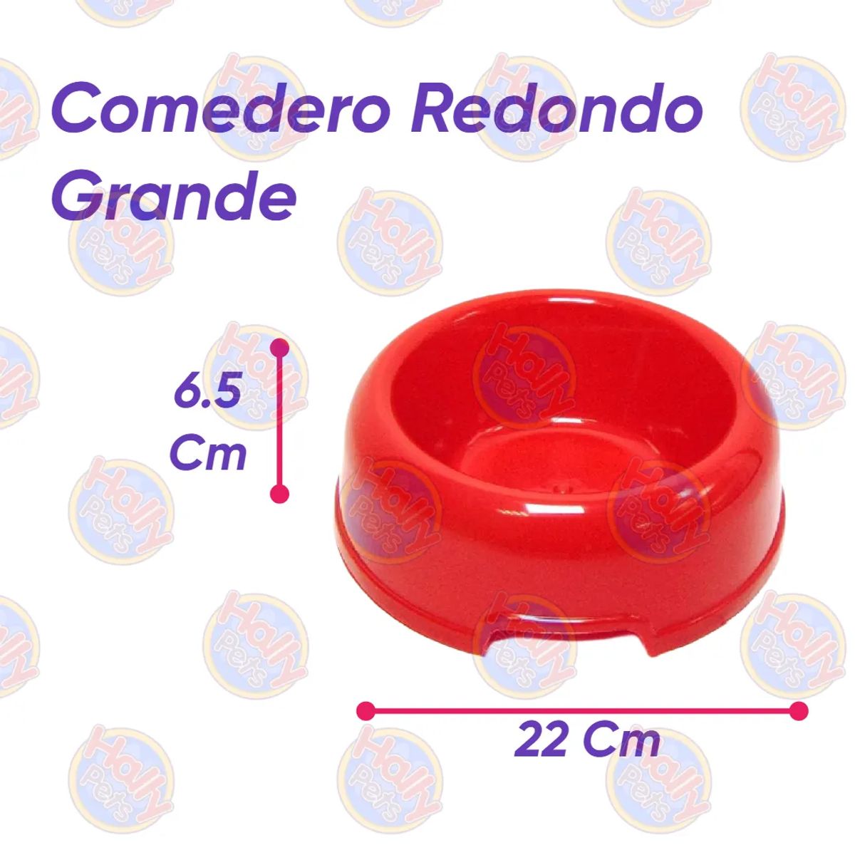 HALLY PET - Comedero Redondo Grande D 22cm  A 6cm Celeste