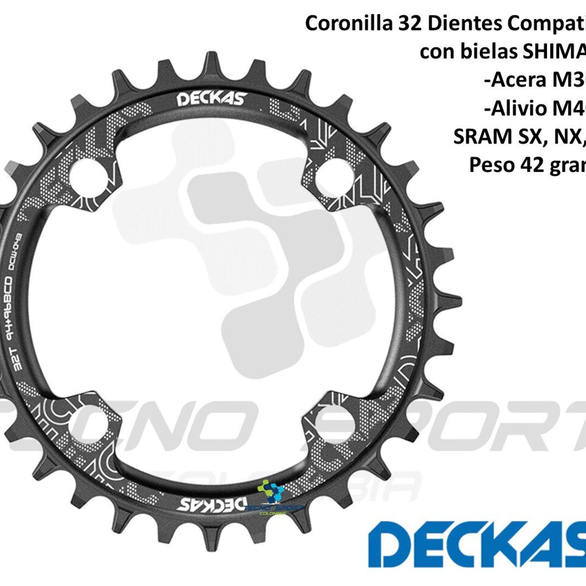 GENERICO - Coronilla Bicicleta 32 Deckas Shimano M4000 Sram Nx Gx 96bcd