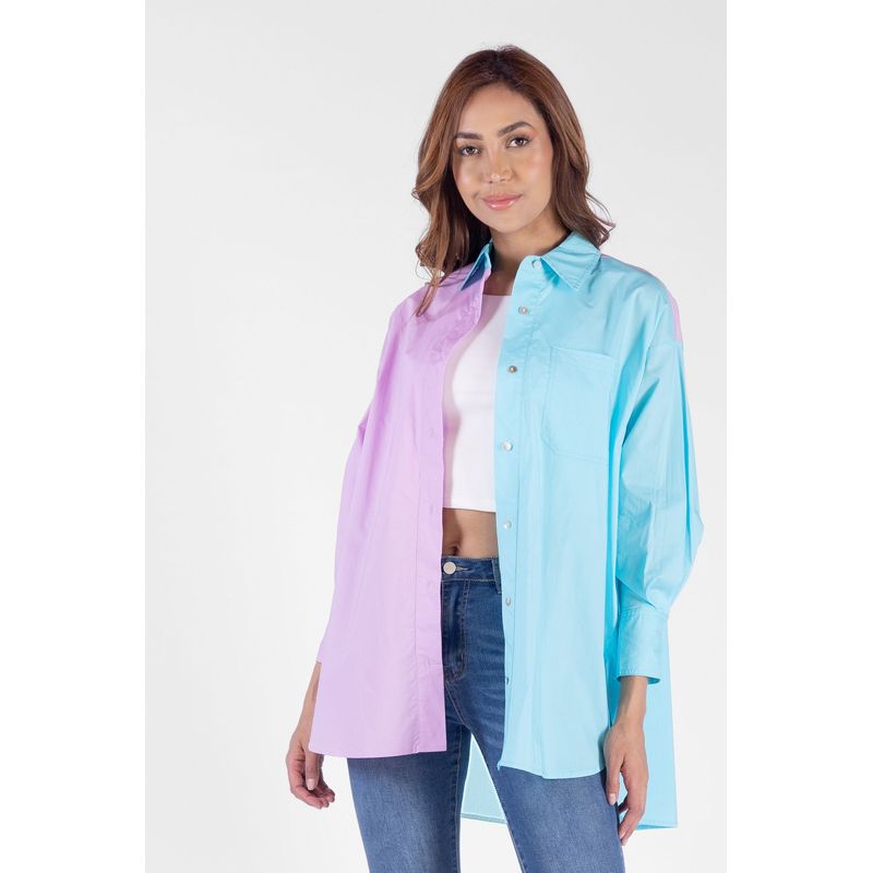 DREAMER - Camisa Overzise Doble Tono