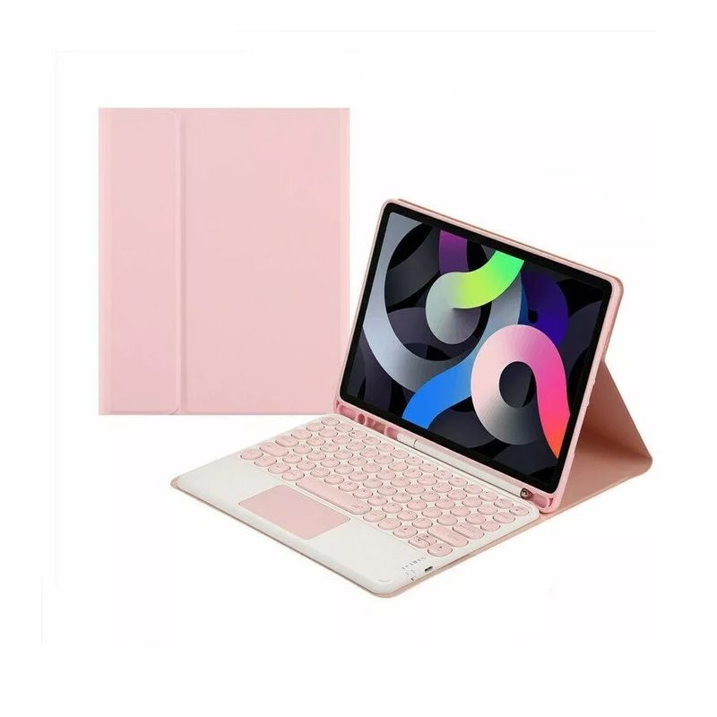 GENERICO - Estuche teclado + trackpad para ipad 10.2 8(va) generación bluetooth oro rosa
