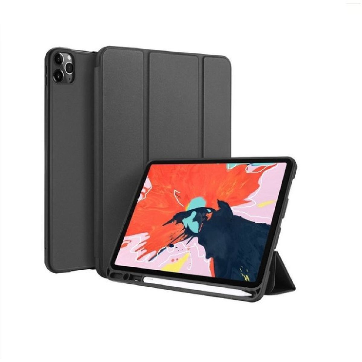 GENERICO - Estuche smart case ipad pro 11 2021 con espacio de lápiz negro