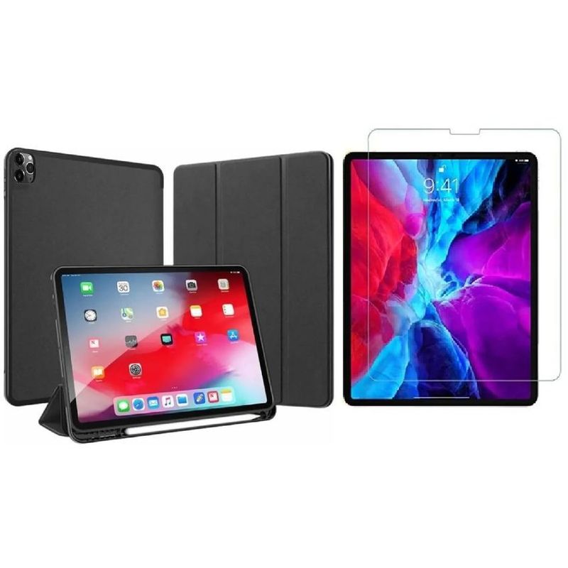 GENERICO - Estuche smart case ipad 2022 pro 11 con espacio lápiz + vidrio
