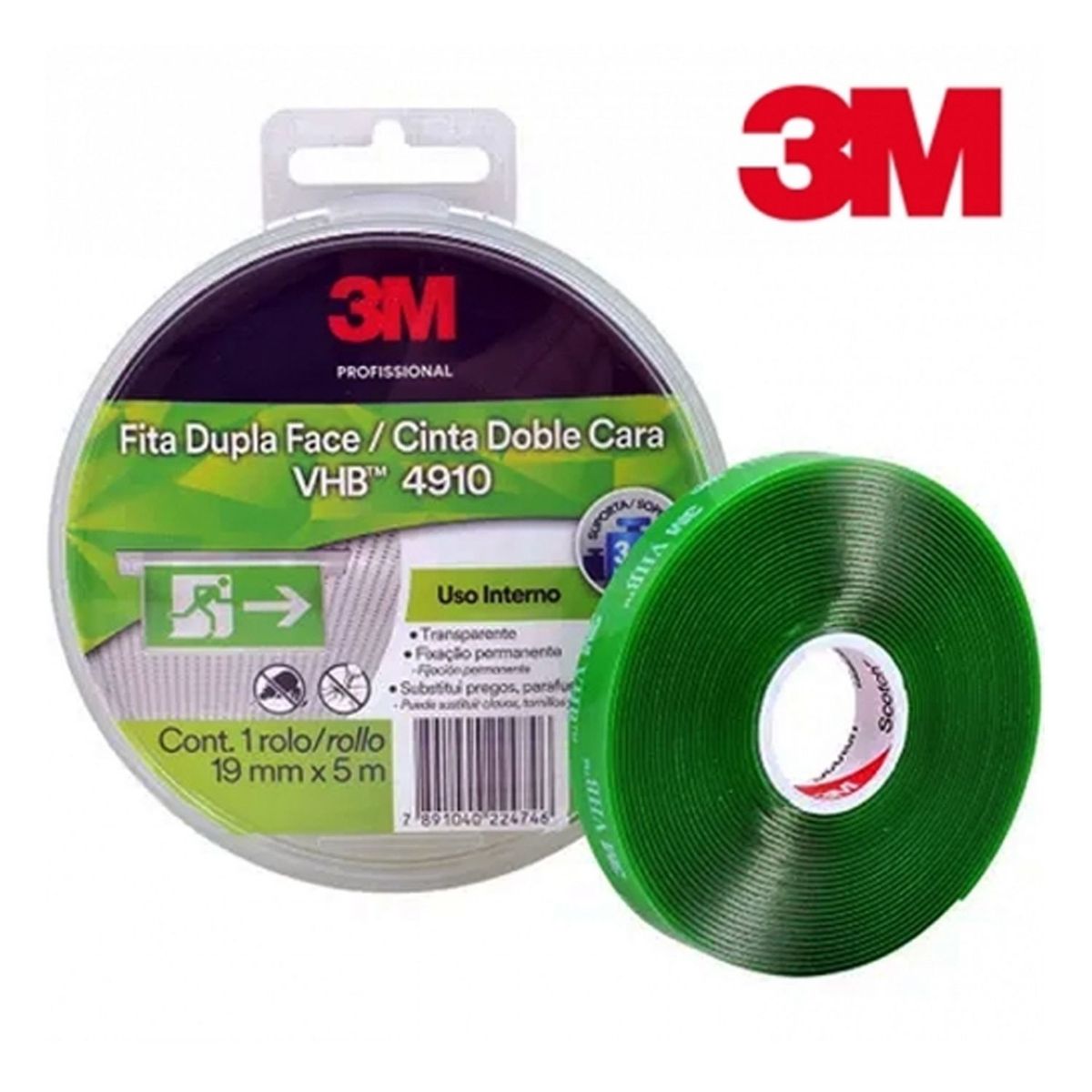 3M - Cinta Extra Fuerte Doble Cara Vhb Trasparente 3m 19mmx5m
