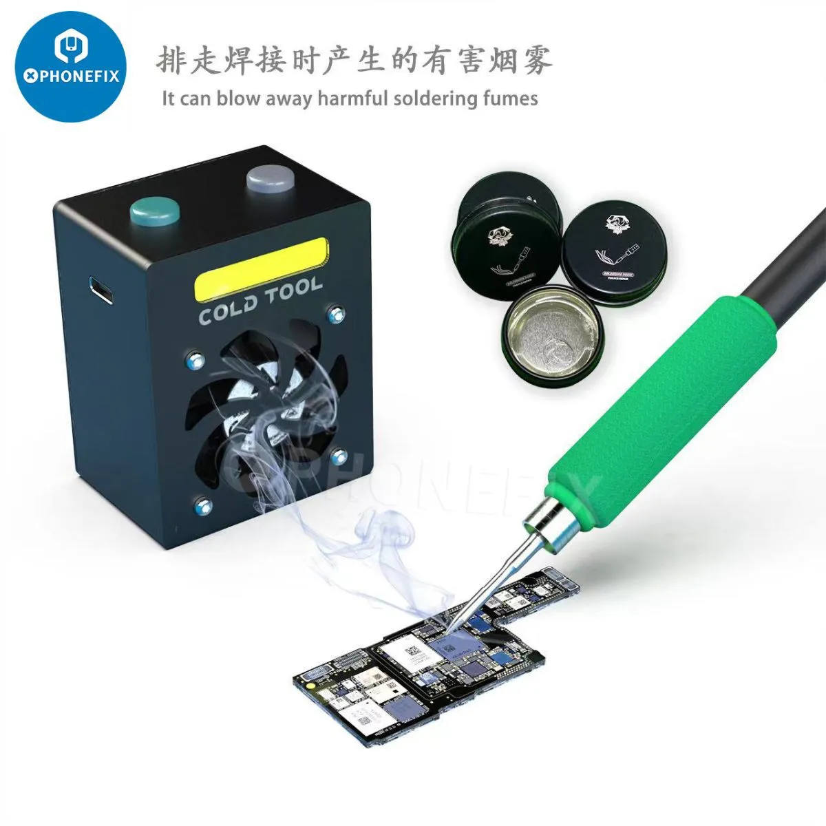 GENERICO - Mini Ventilador Usb Tipo C Extractor Enfriador Compacto Humo