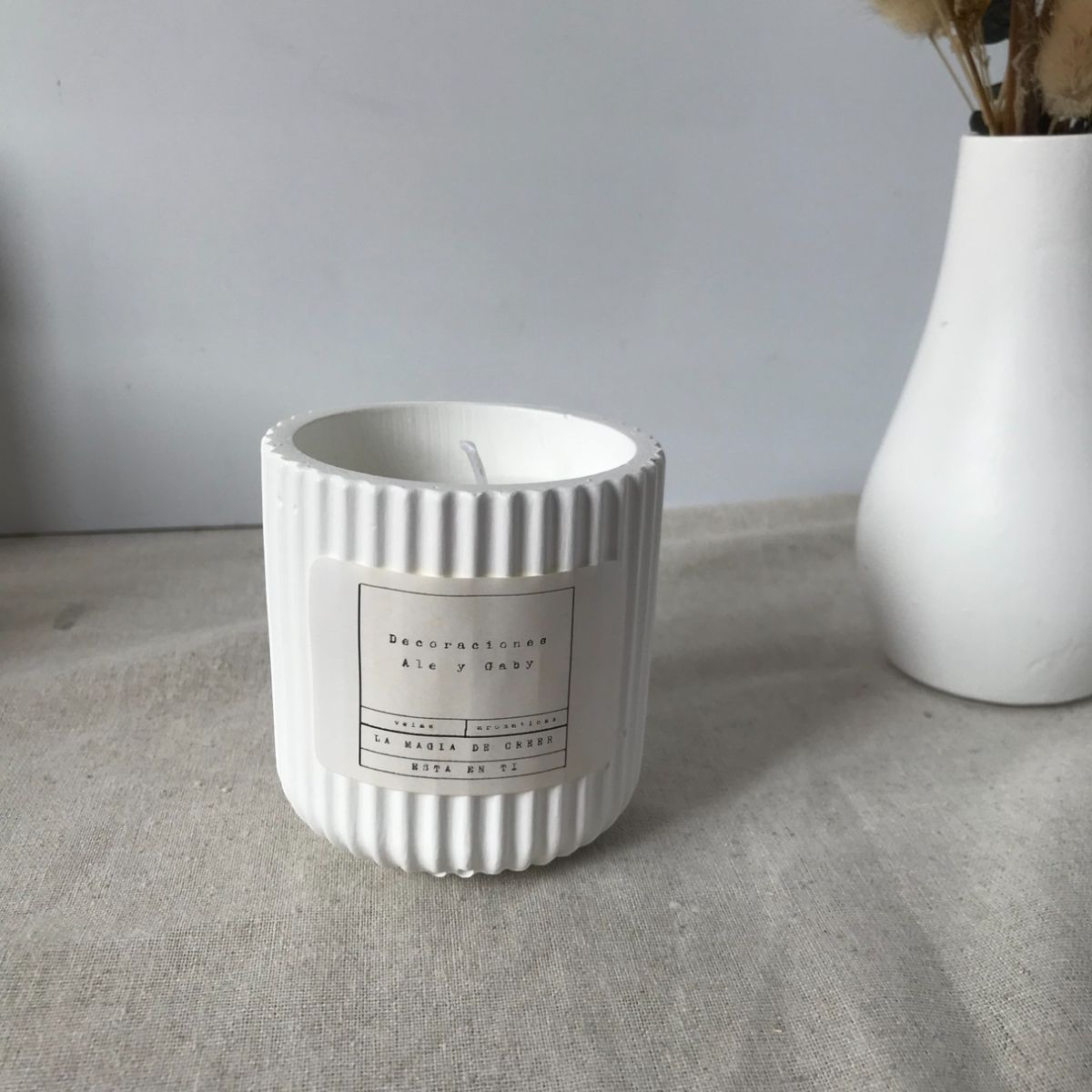 DECORACIONES ALE Y GABI - Vela Decorativa Tifanny Blanca