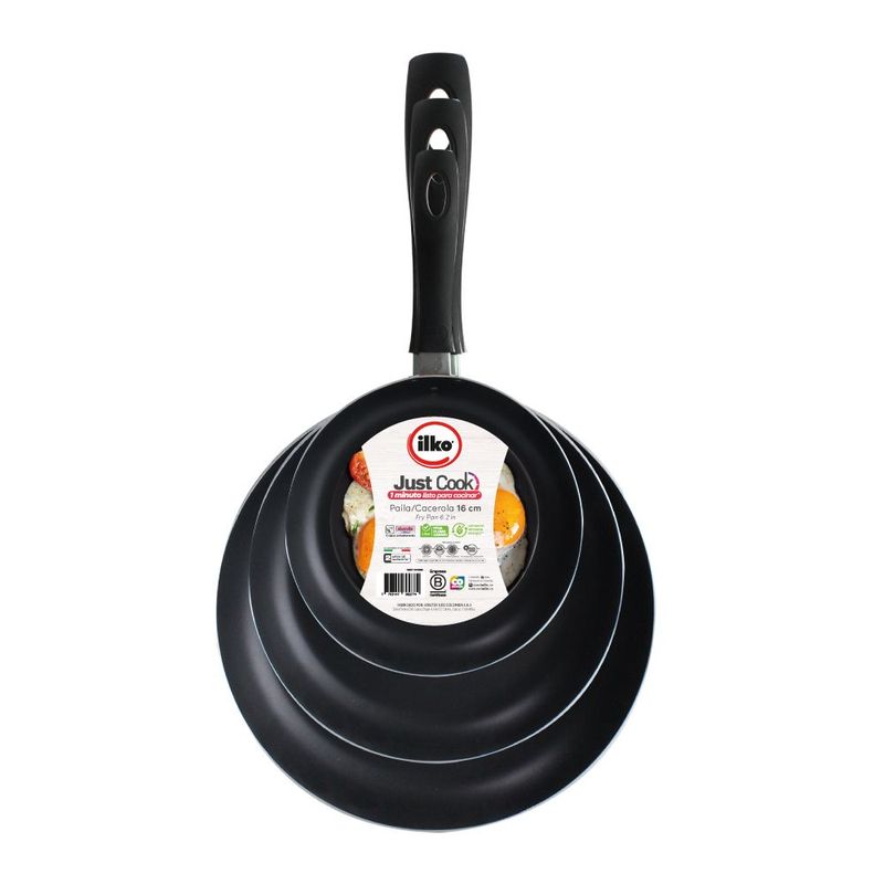 ILKO - Pack 3 Sartenes Ilko Just Cook 16cm + 20cm + 24cm.