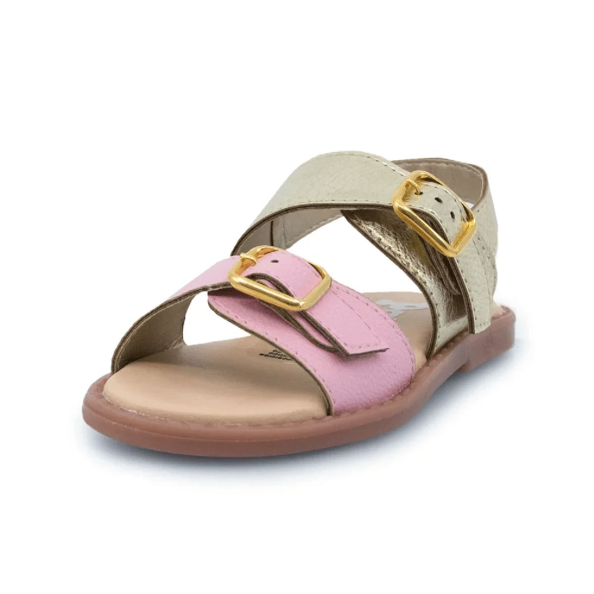 PAPOS - Sandalia Paula Dorada y Rosada - Sandalias Niñas PAPOS - Dorado