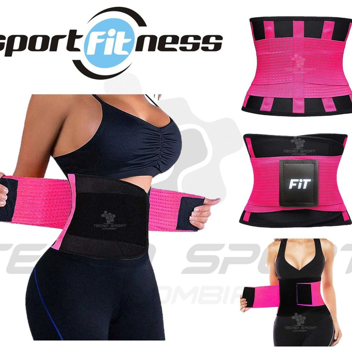 SPORT FITNESS - Faja Cinturilla Sport Fitness Doble Ajuste Moldeadora Gym