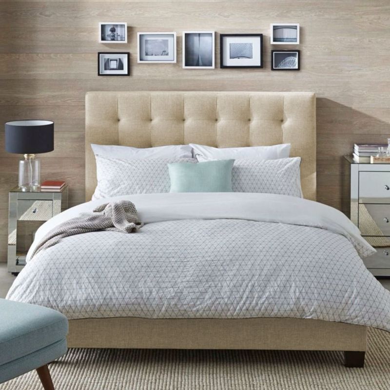 EKONOMODO COLOMBIA - Colchon Doble 1 Pillow + Base cama + Espaldar Luxury Taupe 140x190 cm