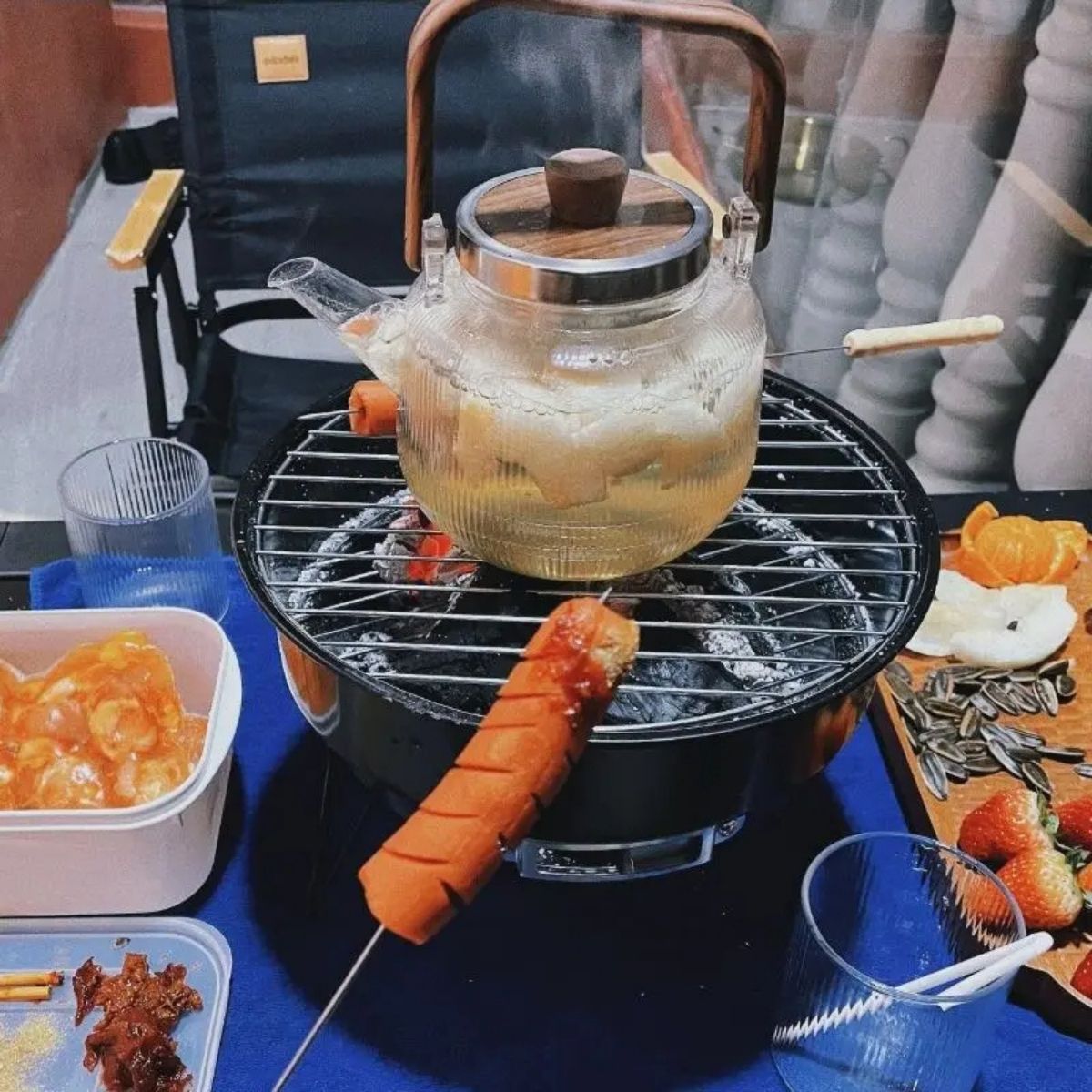 GENERICO - Asadores De Carbon Caseros Parrilla Portatil