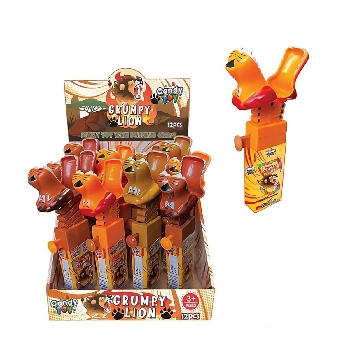 GENERICO - Dulces Juguetes Candy Toy Grumpy Lion León Mordelón X 12 Uds.