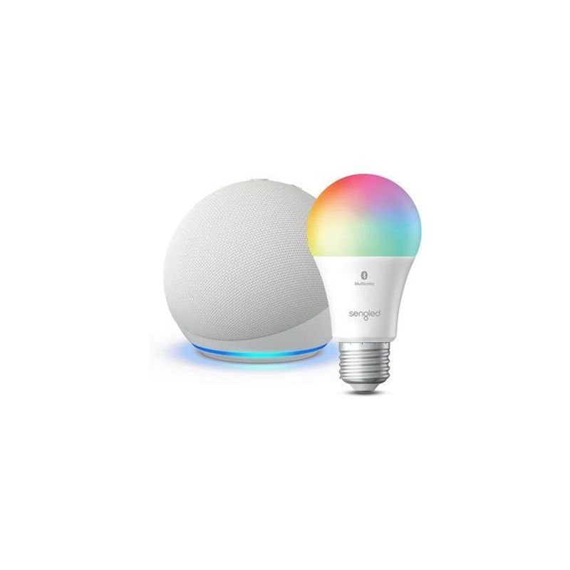AMAZON - Alexa Amazon Parlante Echo Dot 5ª Blanco y Bombillo LED 9w