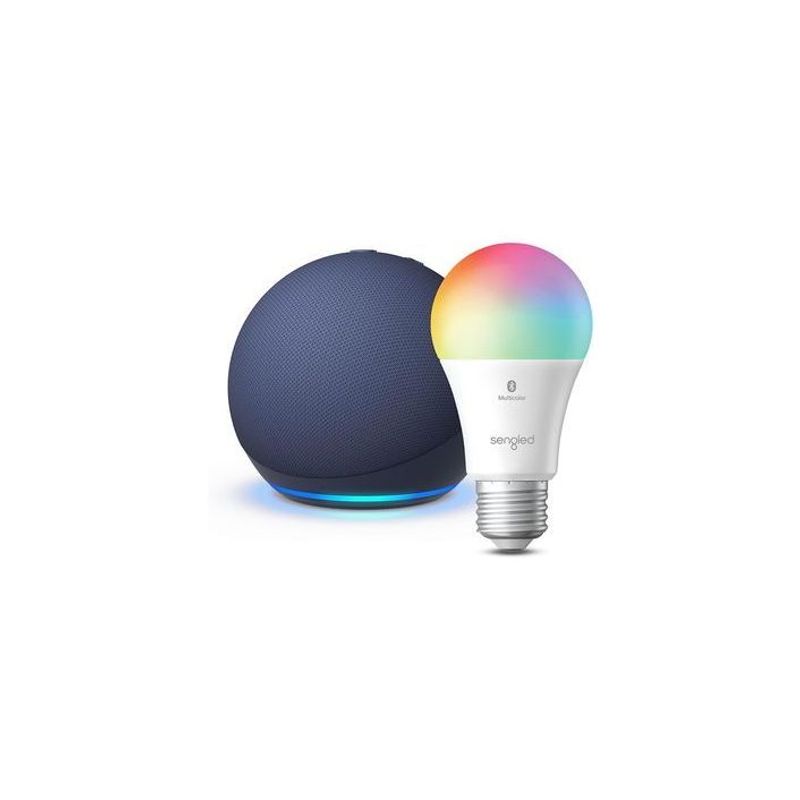 AMAZON - Alexa Amazon Parlante Echo Dot 5ª Azul y Bombillo LED 9w