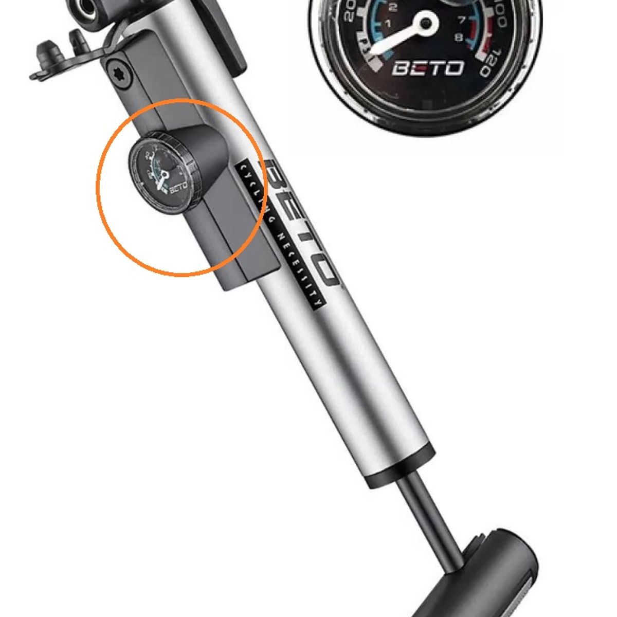 BETO - Inflador Bomba Mini Con Manometro BETO CLD-036G 80 psi