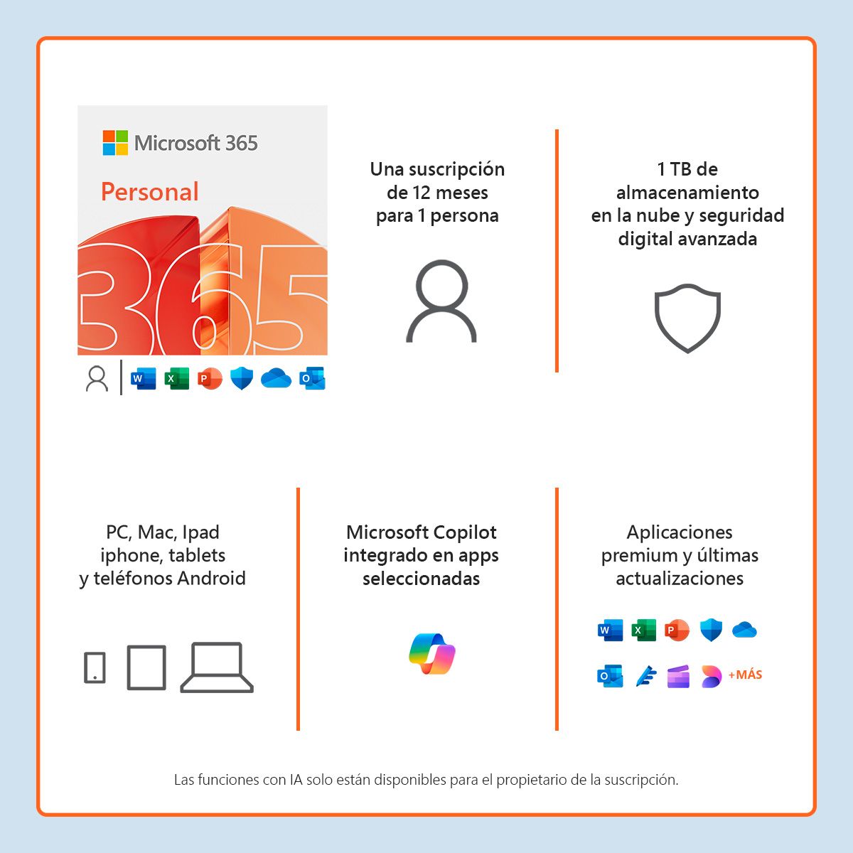 MICROSOFT - Microsoft Office 365 Personal  1 Usuario