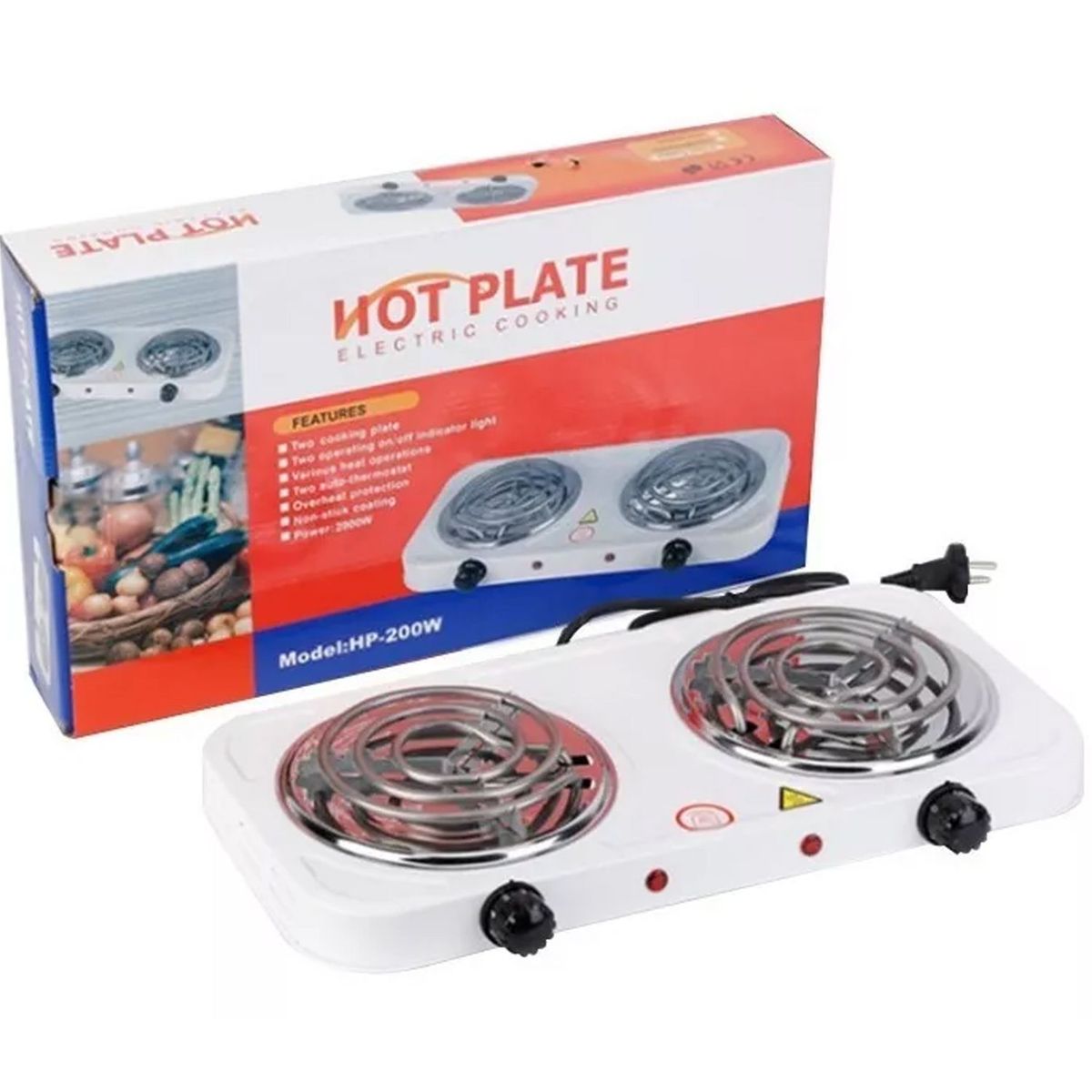 ONE PIXEL - Estufa Eléctrica De Mesa Dos 2 Puestos Hot Plate ONE PIXEL