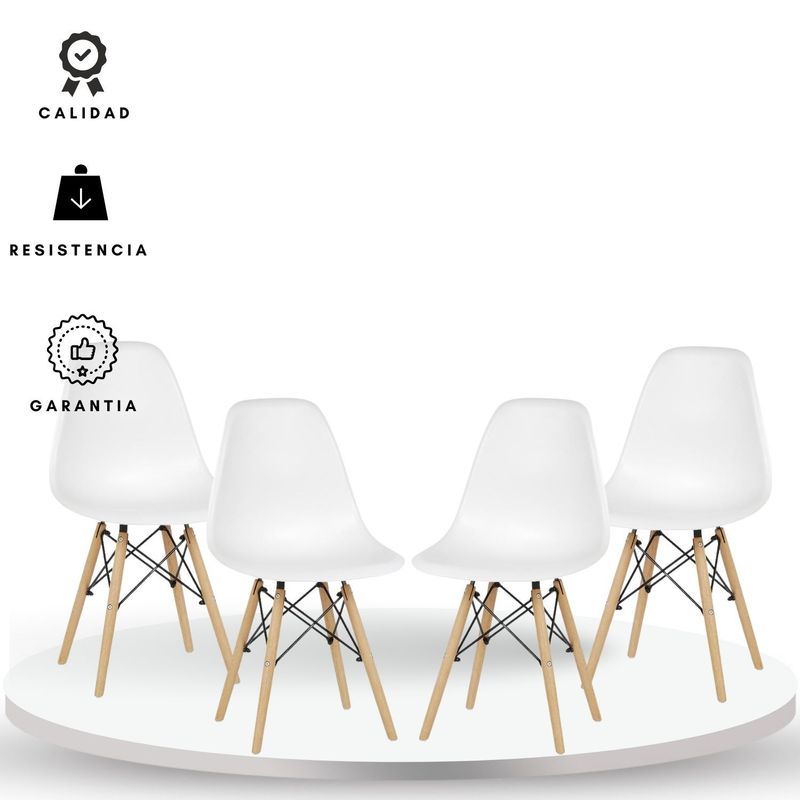 EKONOMODO COLOMBIA - Silla eames Adulto blanco set x 4