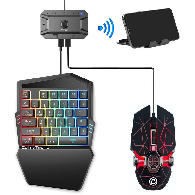 GENERICO - Combo Gamer Para Celular Rgb Convertidor Bluetooth 3en1 G98