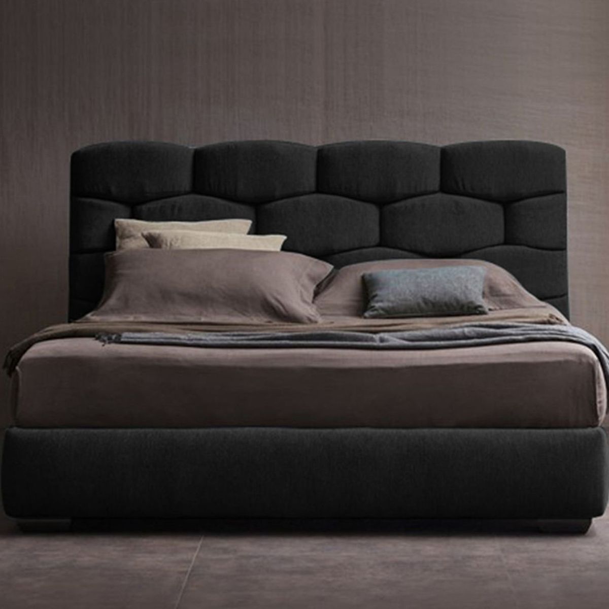 EKONOMODO COLOMBIA - Colchon Queen Pillow + Base Cama + Espaldar Esmeralda Negro 160X190