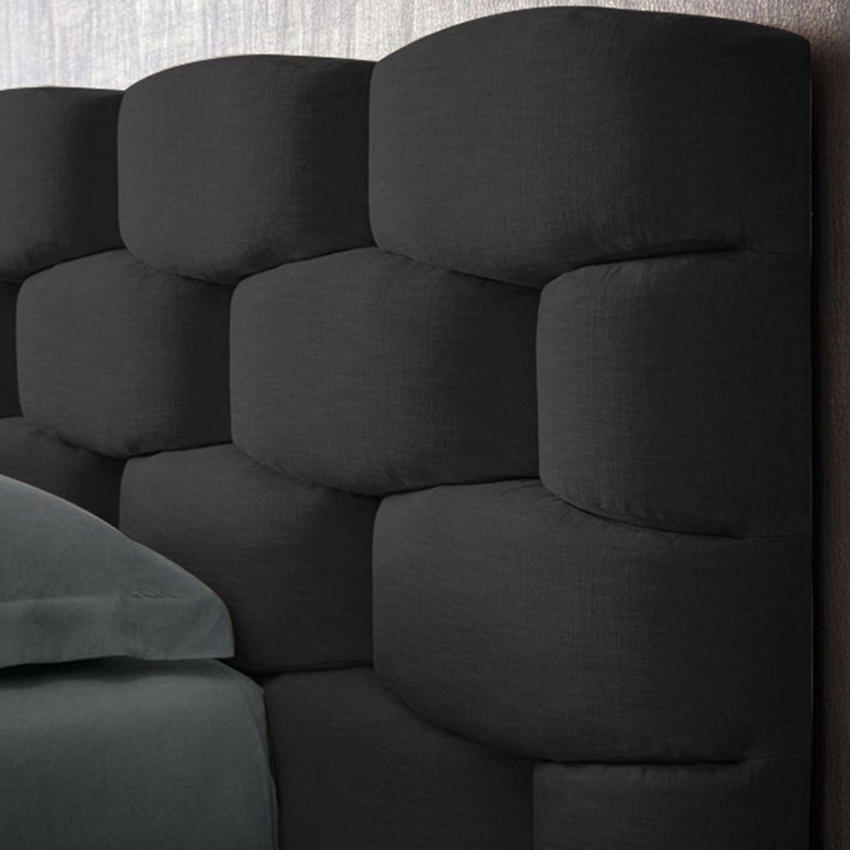 EKONOMODO COLOMBIA - Colchon Queen Pillow + Base Cama + Espaldar Esmeralda Negro 160X190