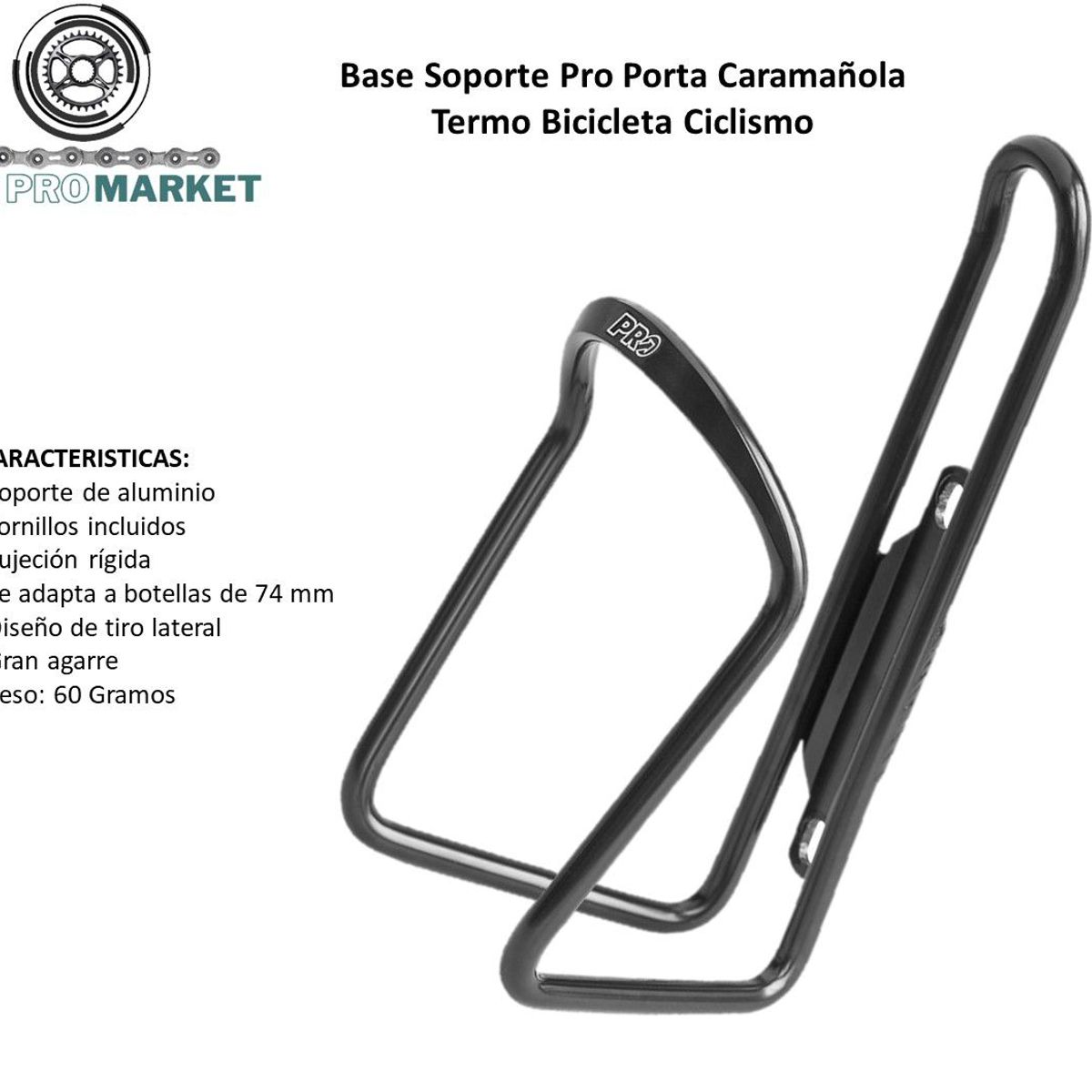 PRO - Porta Caramañola Bicicleta Pro Base Soporte Termo  Ciclismo.