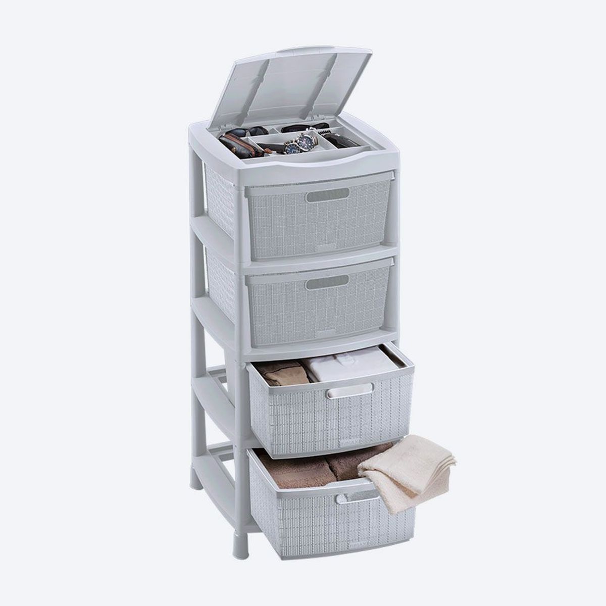 RIMAX - Gavetero Rimax Fique con 4 Gavetas Gris Hielo