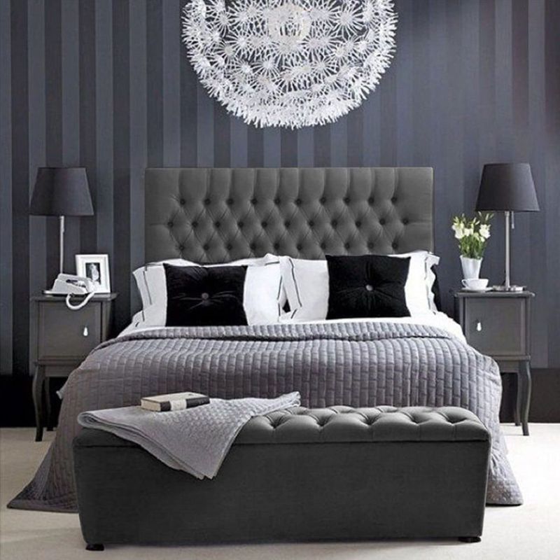 EKONOMODO COLOMBIA - Colchon Doble 1 Pillow + Base cama + Espaldar + Puff Paris Gris Plomo