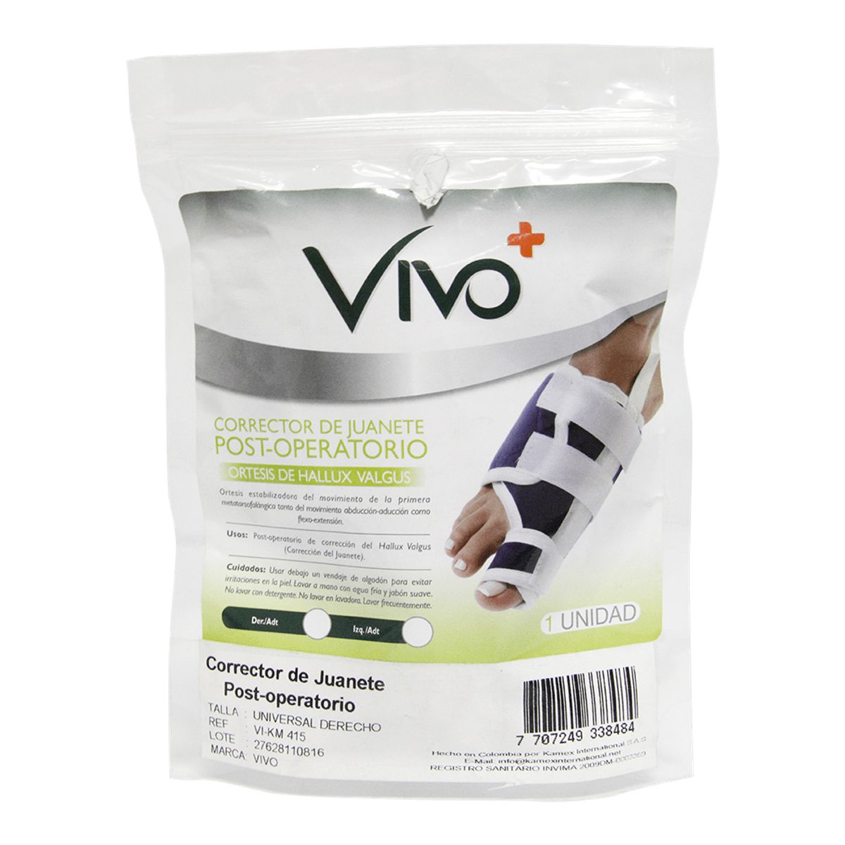 VIVO - Vivo Corrector De Juanete Post-operatorio Universal Derecho