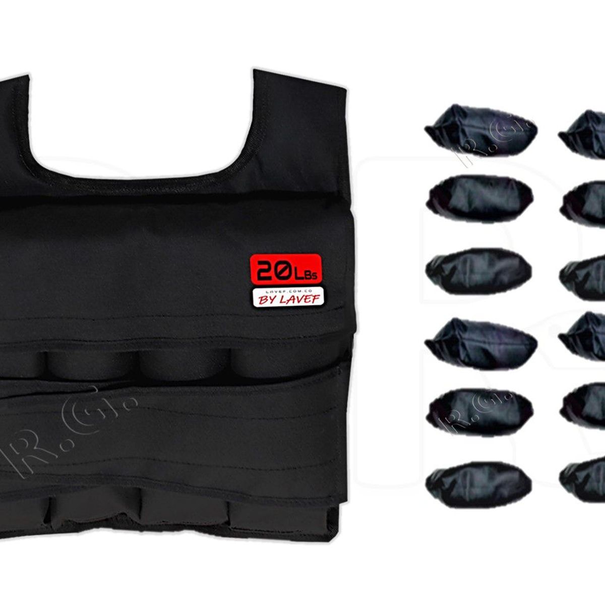 LAVEF - Chaleco De Peso Graduable 20 Lbs Crossfit Gym Running Negro
