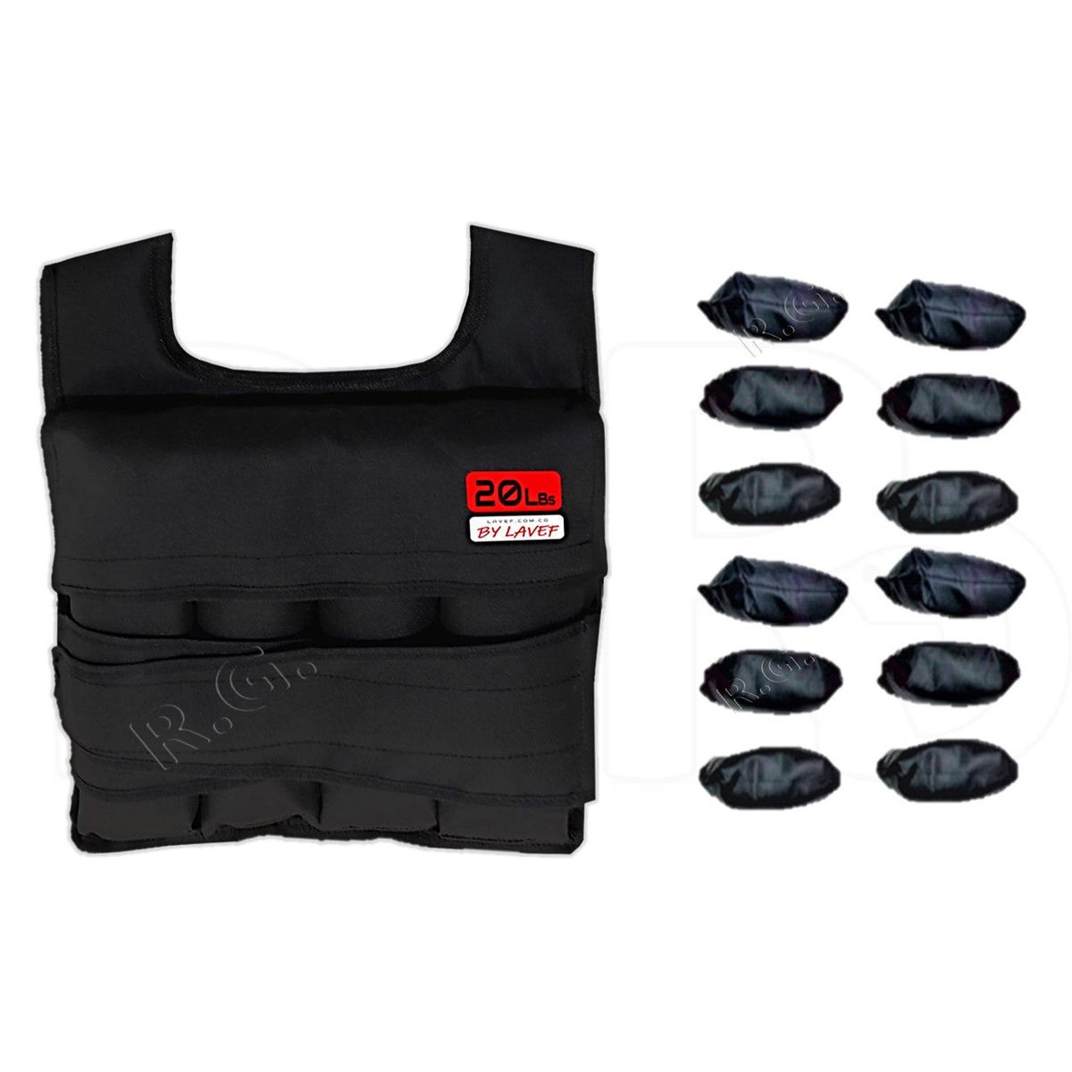LAVEF - Chaleco De Peso Graduable 20 Lbs Crossfit Gym Running Negro