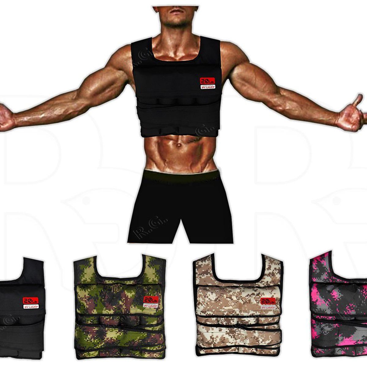 LAVEF - Chaleco De Peso Graduable 20 Lbs Crossfit Gym Running Negro