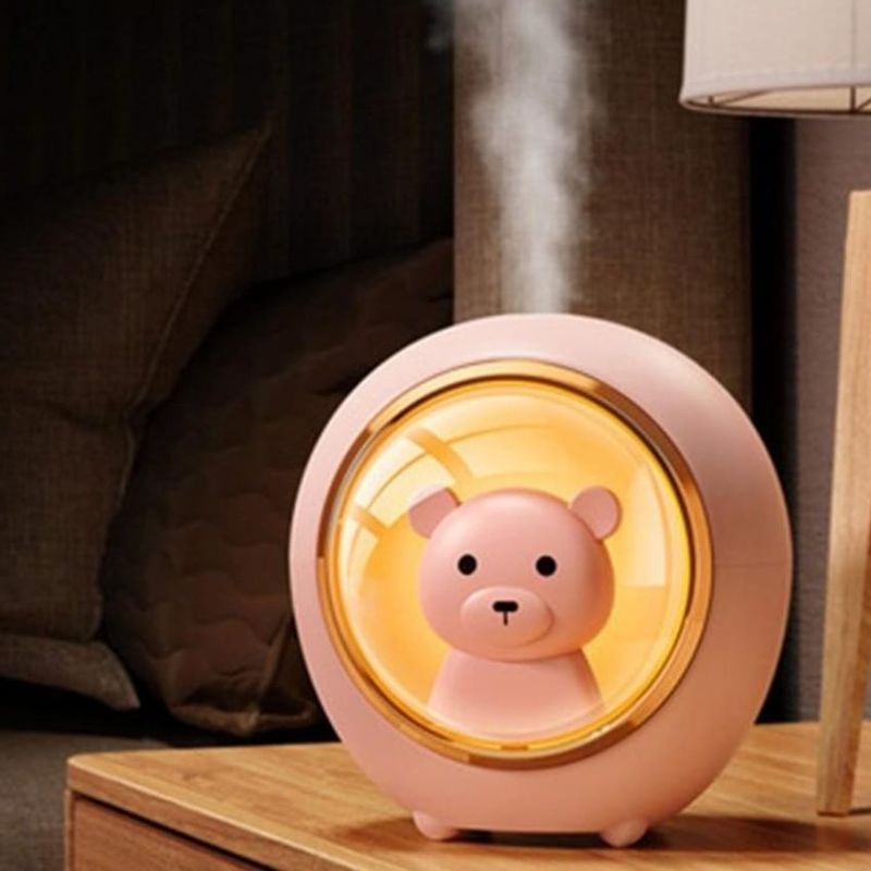 GENERICO - Humidificador Difusor De Aromas En Esfera Oso Polar Rosado 200 Ml