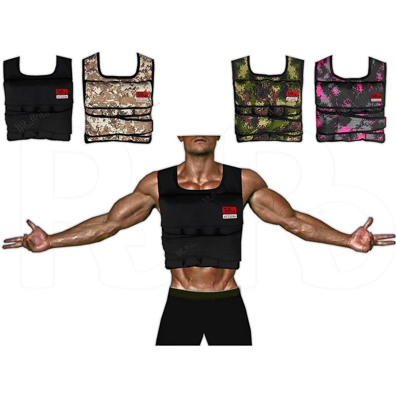 LAVEF - Chaleco De Peso Graduable 50 Lbs Crossfit Gym Running Negro