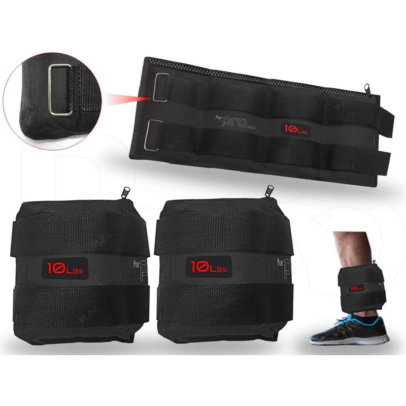 LAVEF - Pesas Tobilleras Graduables Ejercicios 20lb 10kg Negro