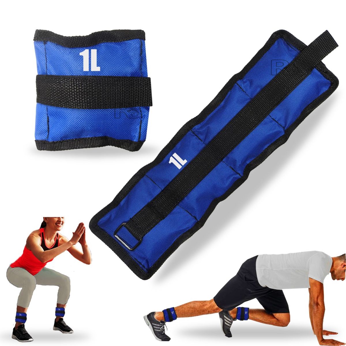 LAVEF - Pesas Tobilleras Pesas Para Muñecas 2 Lbs.(1 Kg) Azul