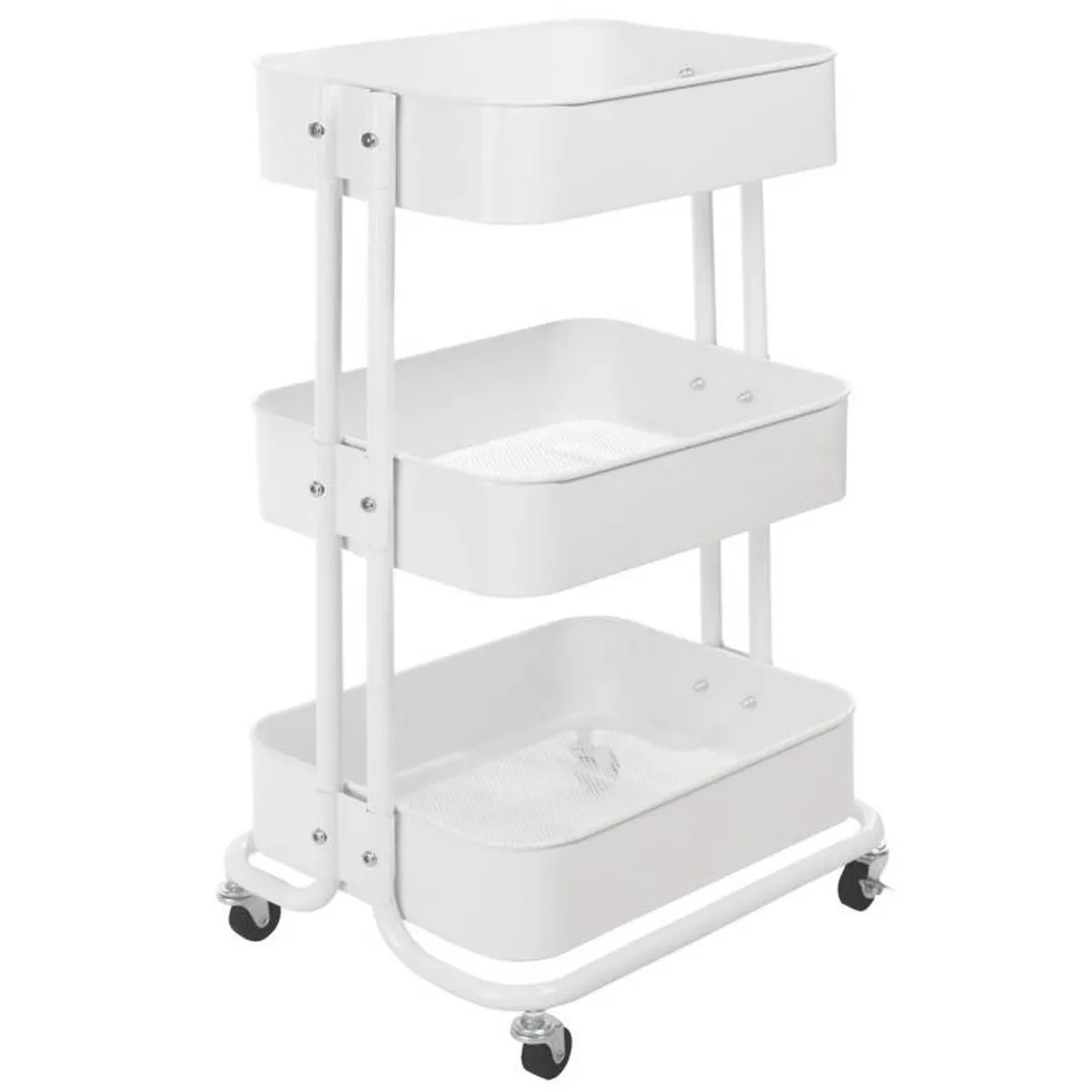 ONE PIXEL - Carrito Organizador De 3 Estanterías Multiusos Con Ruedas-