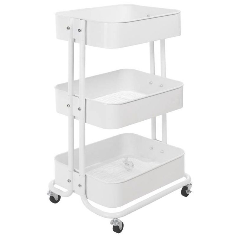 ONE PIXEL - Carrito Organizador De 3 Estanterías Multiusos Con Ruedas