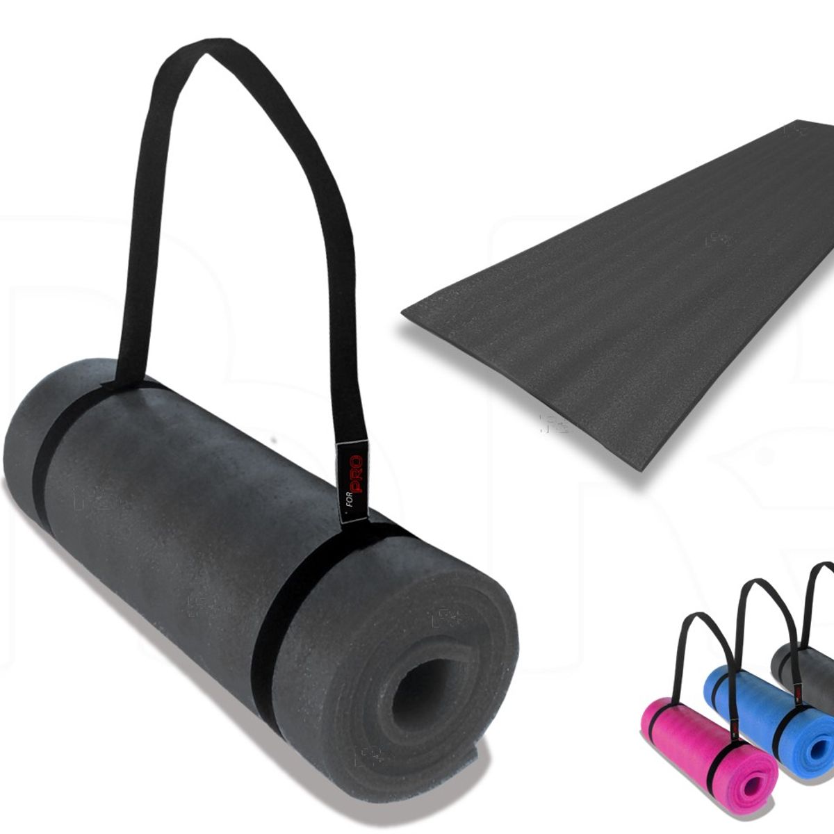 LAVEF - Colchoneta Basica Para Hacer Ejercicio Gimnasio Yoga Negra