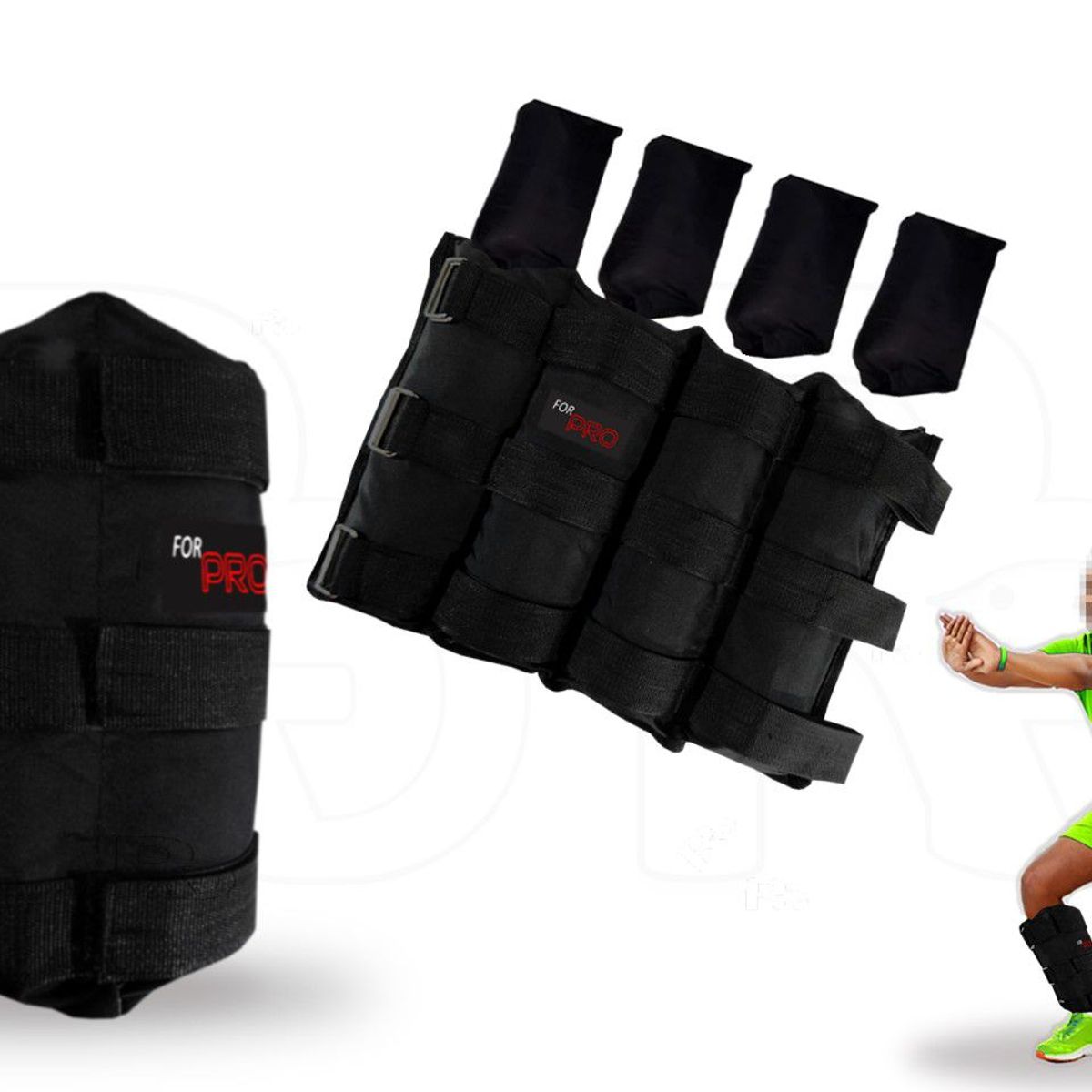LAVEF - Pesas Tobilleras Graduables fitness 20kg 40lbs Negro