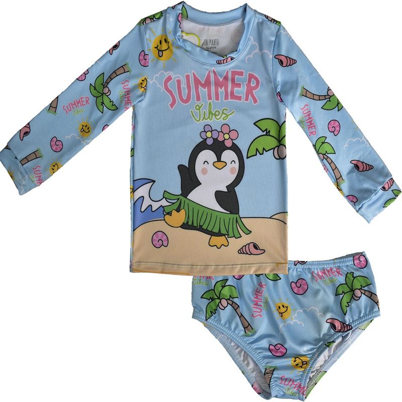 MUNDO BEBE - vestido de baño para bebe niña Celeste bebé..
