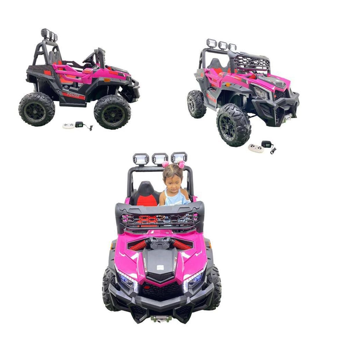 BEBESUNITA - carro Eléctrico Niños 4x4 1 a 7 Años Ll/Caucho C/Remoto