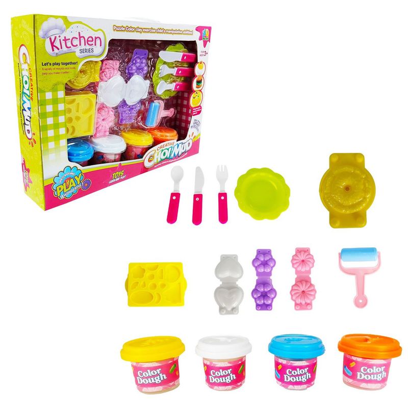 GENERICO - Set  Kit Chef Cocina Preparaciòn Comida Plastilina Juguete