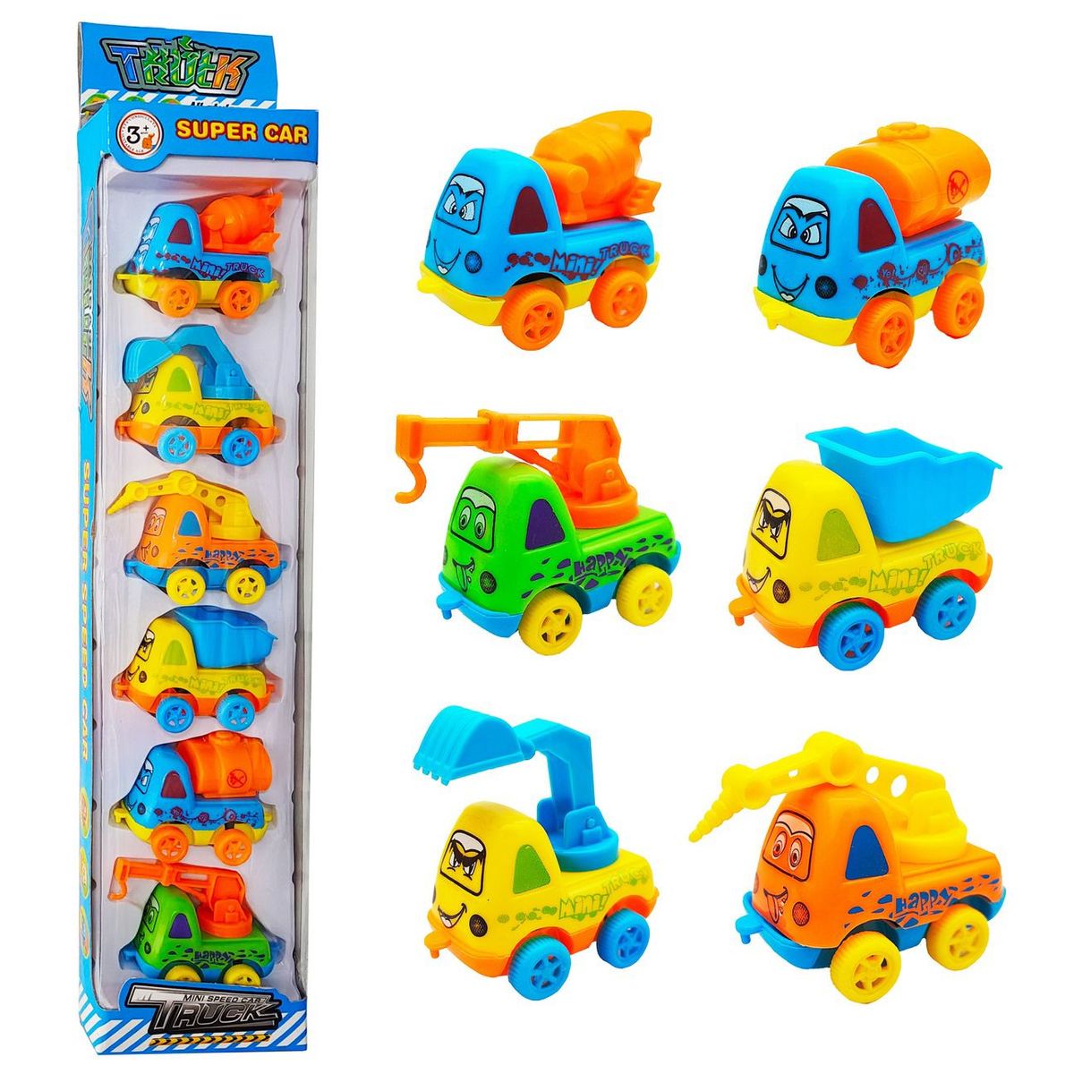DAYOSHOP - Carro Camiòn Impulso Construcciòn Colecciòn Juguete X 6 Und